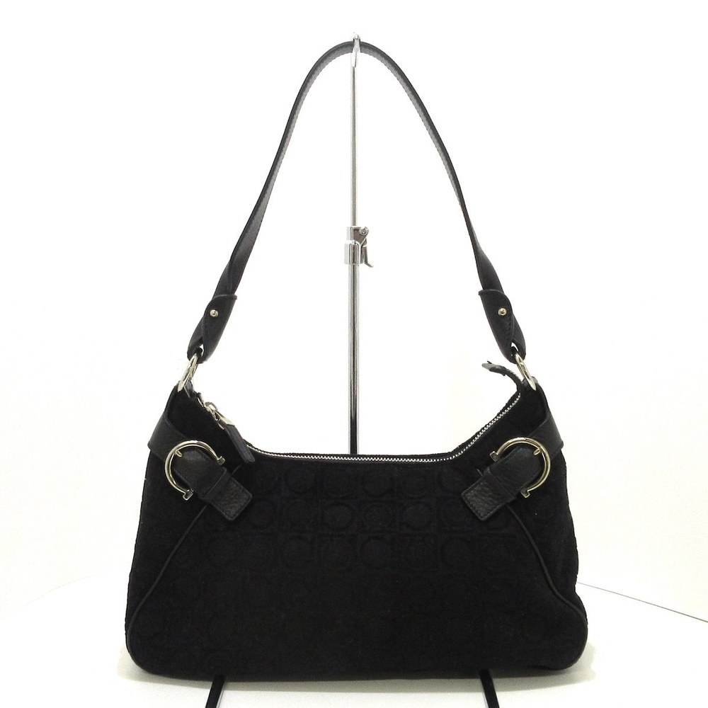 Salvatore Ferragamo Gancini Shoulder Bag Black